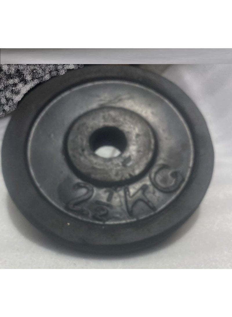 إليت طارات مطاط للدمبل وبارات رفع الاثقال وزن 2.5 كجم - قطعتين(فتحة 2.6 سم) - Image 2